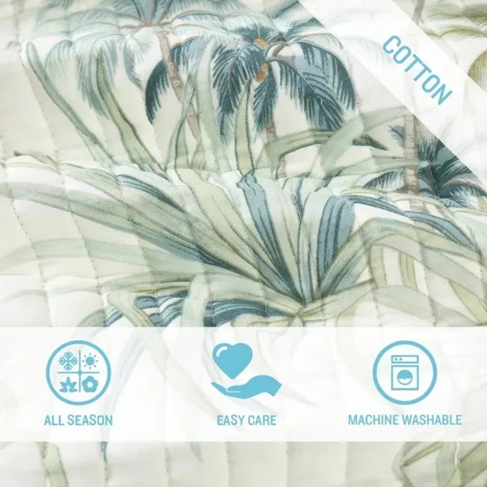 Tommy Bahama Serenity Palms Soft Texture Reversible Cotton Quilt Full/Queen
